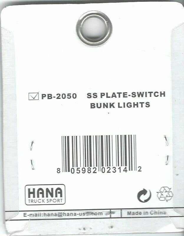 HTS Toggle Switch Plate for Peterbilt Bunk Lights Engraved #PB-2050