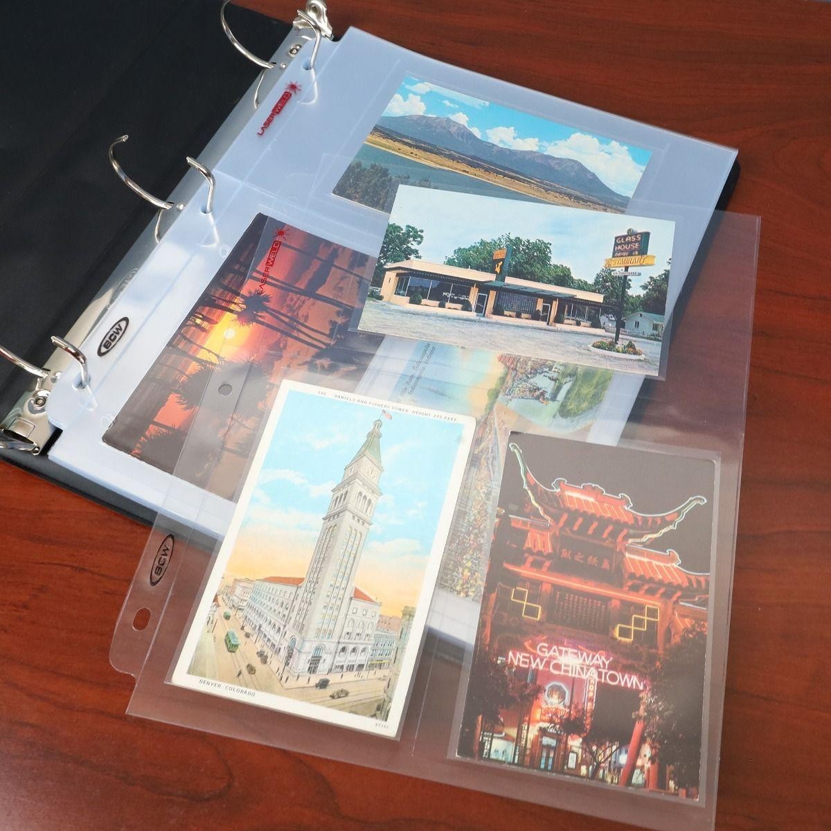 Lot of 20 New BCW Clear Album Pages 4x6 3 Pockets For Postcard Photos Coupons