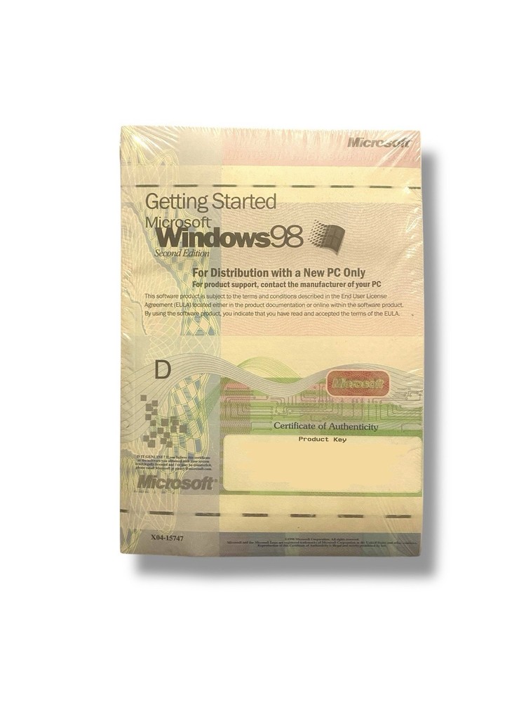 Microsoft Windows 98 Second Edition OEM Install CD w/ Key – Factory Sealed
