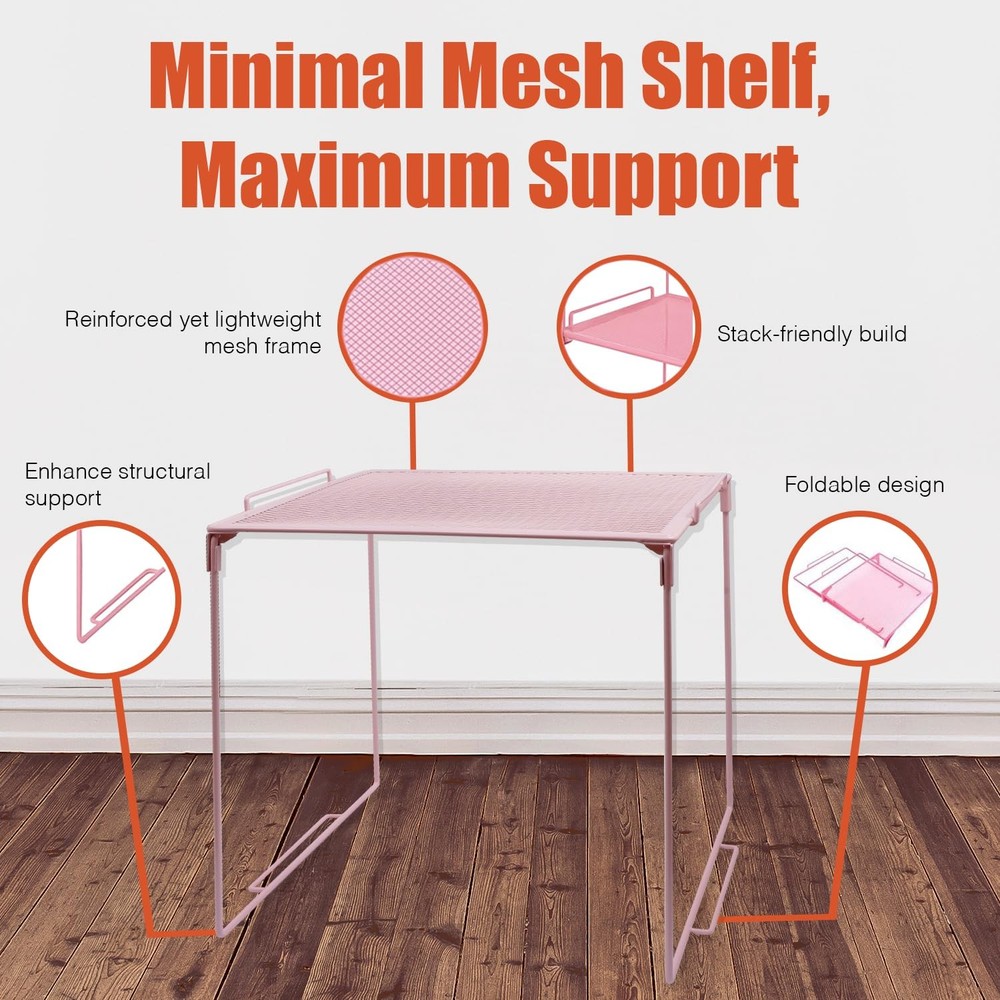 Locker Organizer Shelf Stackable Extra Tall Fits Standard Size School Lockers...