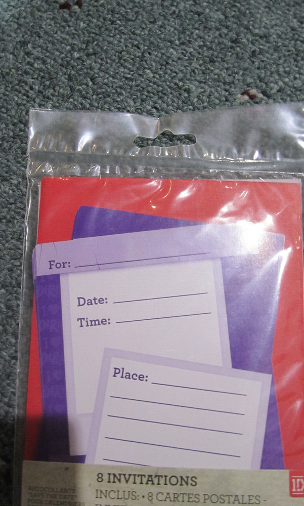 One Direction Party Invitations With Envelopes 8 EA Sealed
