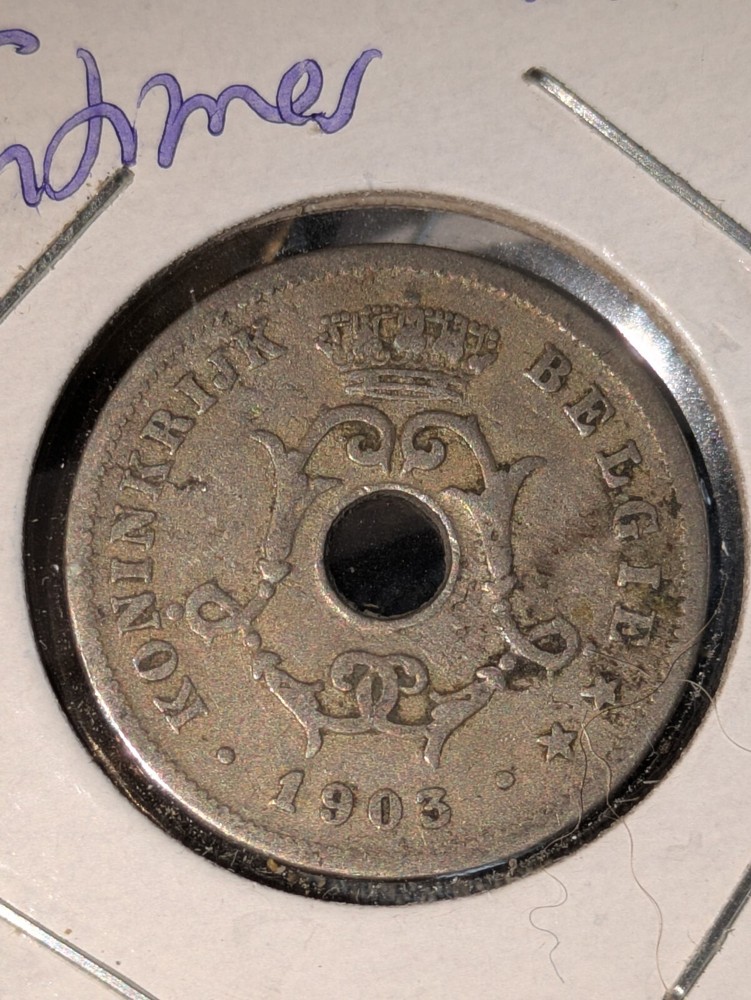 1903 Belgium 10 Centimes Coin   Dutch Text