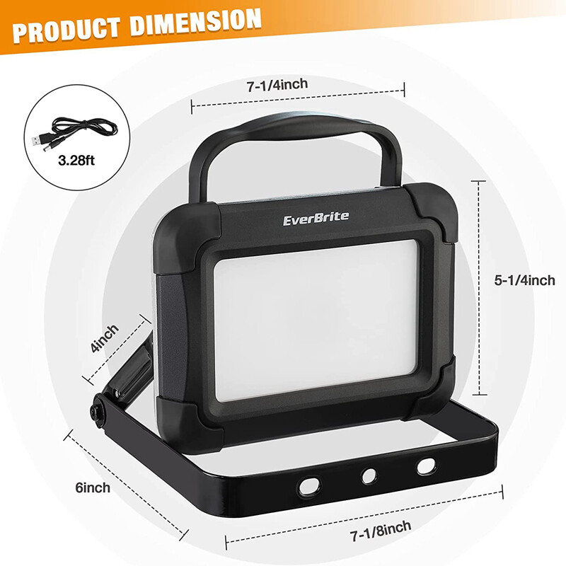 EverBrite 1500Lumen Rechargeable Work Light Foldable High Light Work Light 2Mode