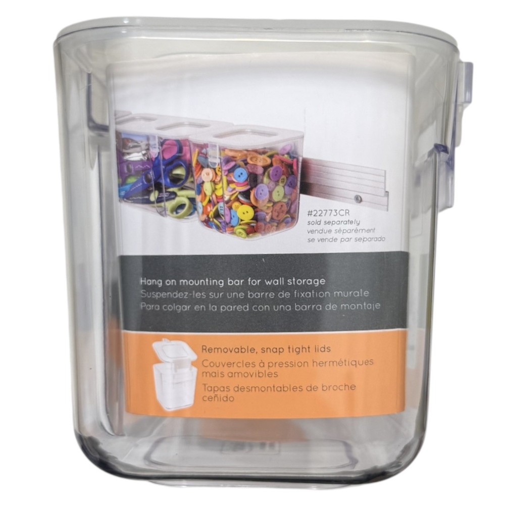 Deflecto Caddy Stackable Organizer Compartment, Medium, Clear (29201CR) NWT!!