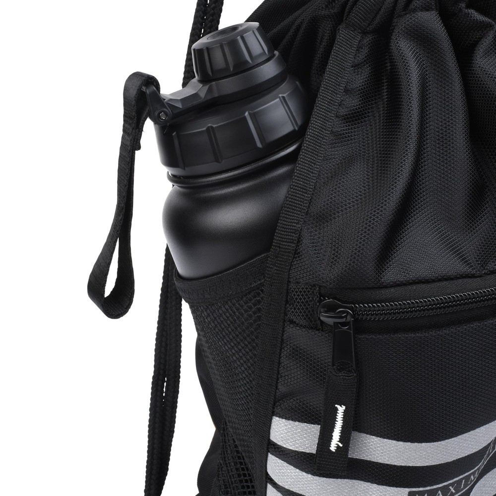 Maximize Within Durable Water-Resistant Drawstring Sackpack – Large, Black