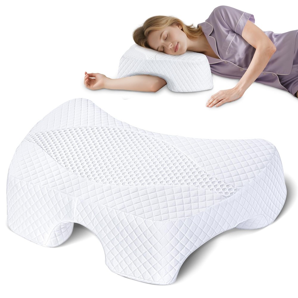 Side Sleeper Pillow with Arm Hole, Memory Foam Shoulder Pillow, Multi-Angle A...