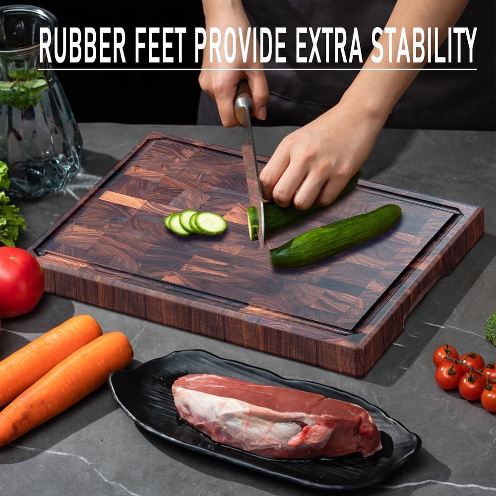 Large Black Walnut Cutting Board Premium Walnut Chopping Board for Kitchen with