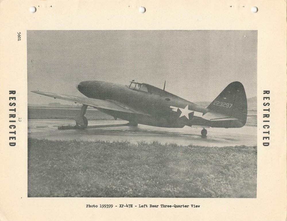 1947 AAF REPUBLIC XP-47H THUNDERBOLT DEVELOPMENT, PROCUREMENT,ACCEPTANCE-CD