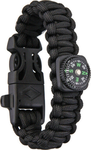 Explorer 7.5" Paracord Bracelet with Compass Hang Packaged
