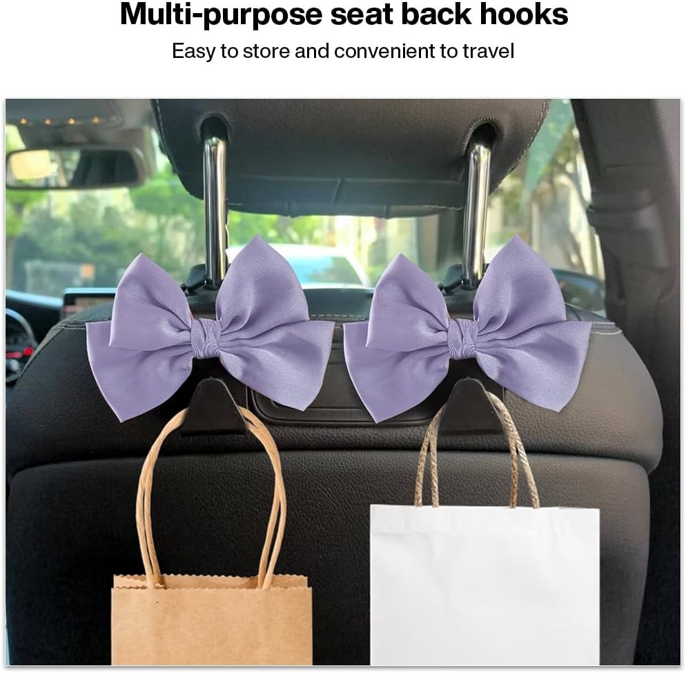 Light Purple Headrest Hooks 2 Pack Car Storage Organizer Holder