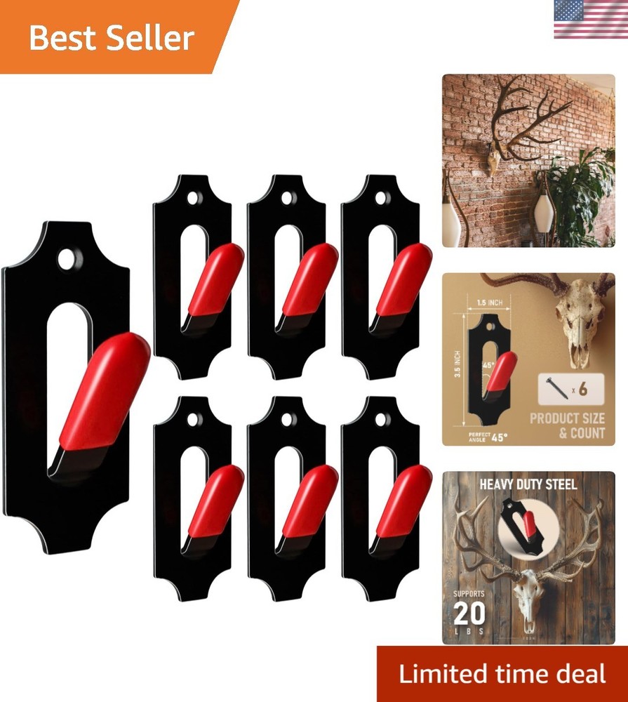 6-Pack Deer Skull Mount Hanger with Silicone Protector - Durable & Elegant