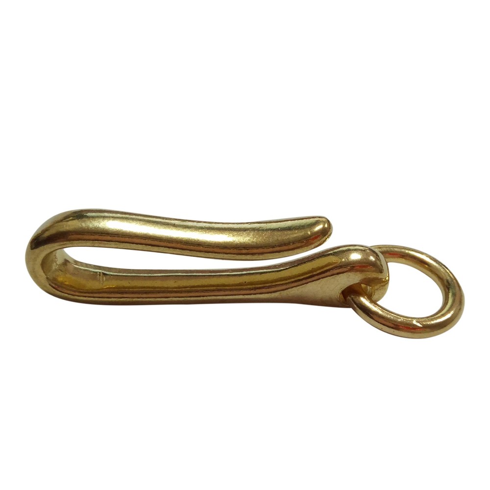 2 Size Retro Solid Brass KeyChain Key Ring Belt U Hook Wallet Chain Fish Hook G