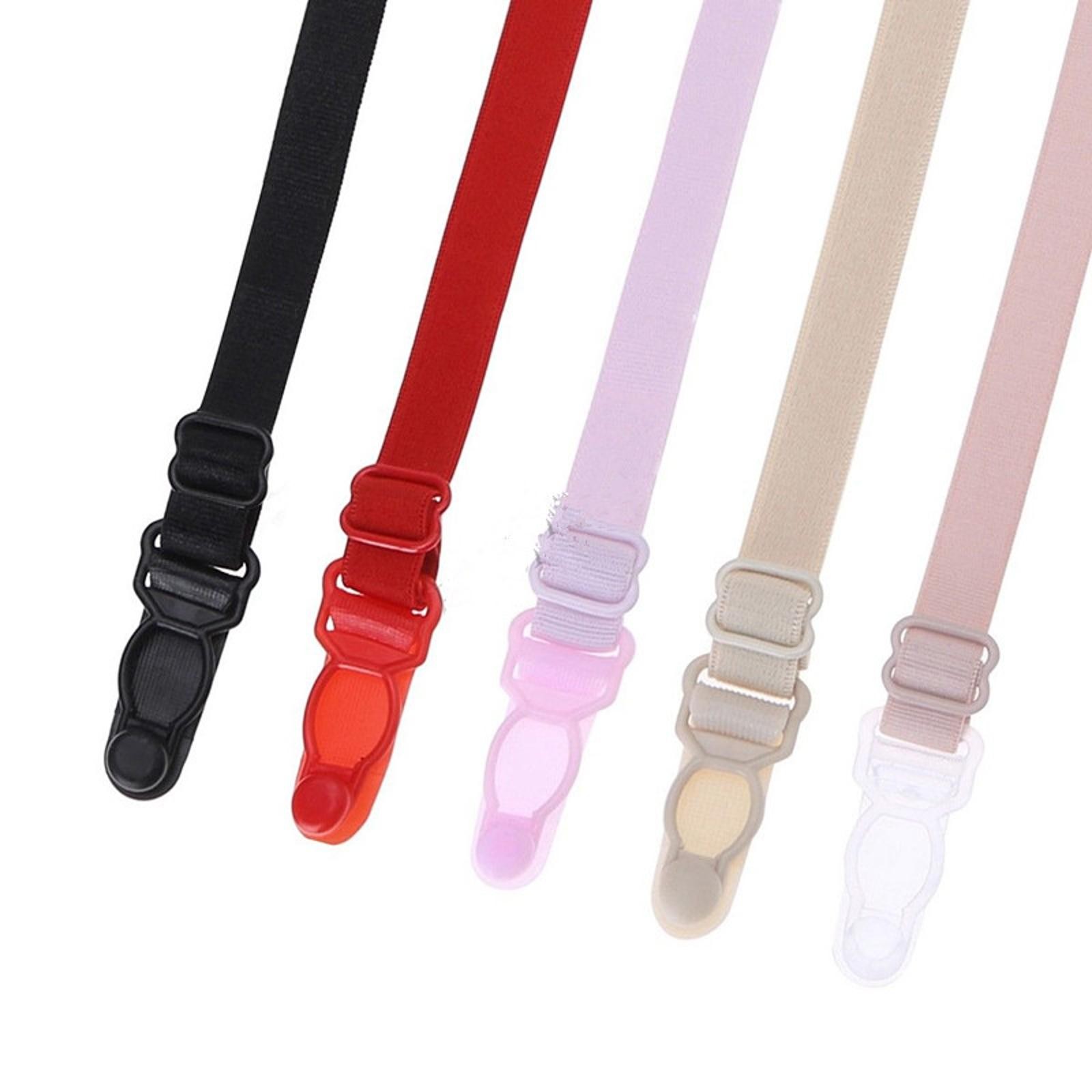 5pcs Women Elastic Band Non-Slip Adjustable Bra Straps Holder with Clip D