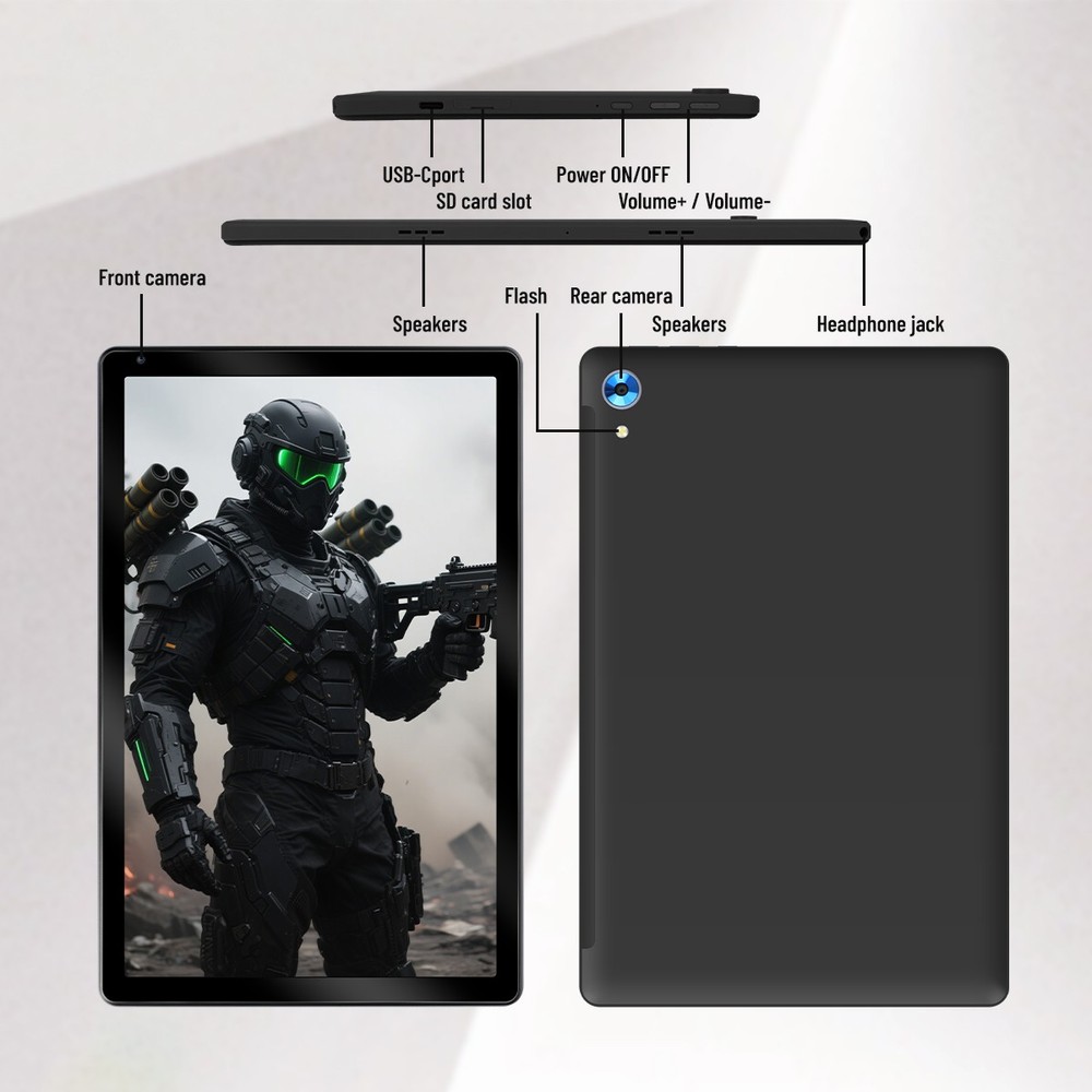 Android15 Tablet 10.1" Octa-core Processor 24GB RAM 128GB ROM HD IPS Dual Camera