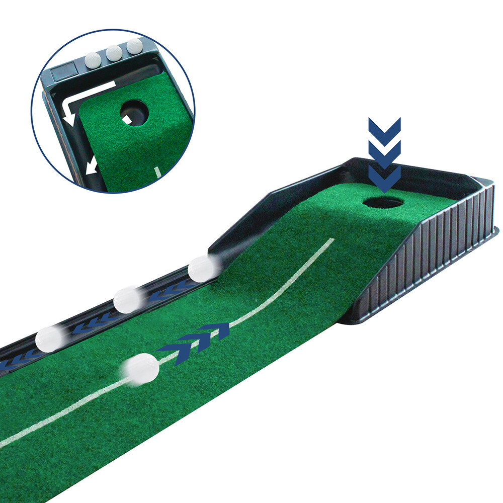 Golf Putting Matt with Ball Return Portbale Indoor Putting Green Trainning Aids