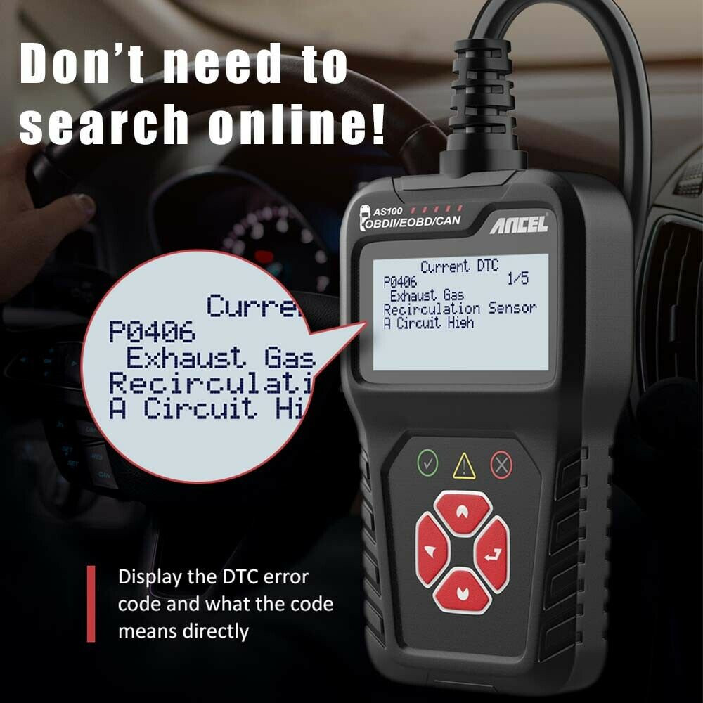 ANCEL AS100 Car OBD2 Scanner Code Reader Check Engine Fault Diagnostic Tool