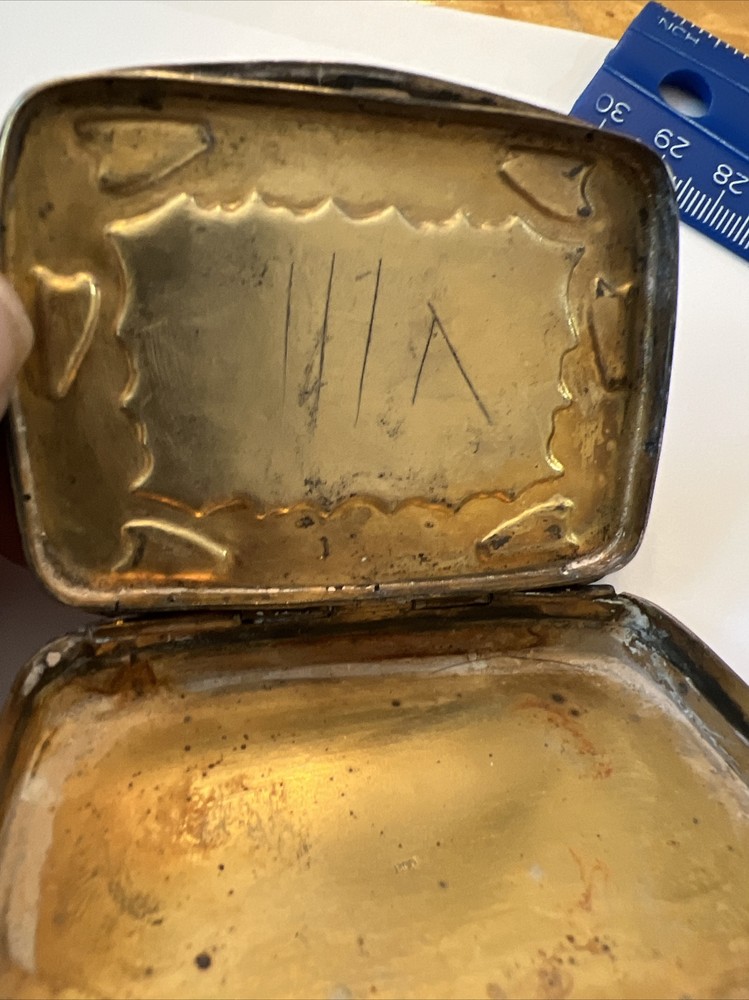 Antique Sterling Silver Enamel Box