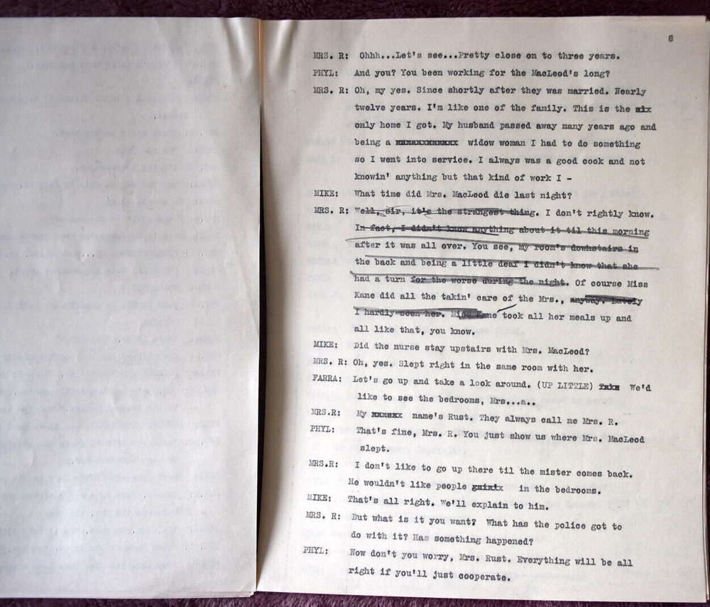 Scarce Michael Raffetto " Michael Shayne " Complete Original Radio Script