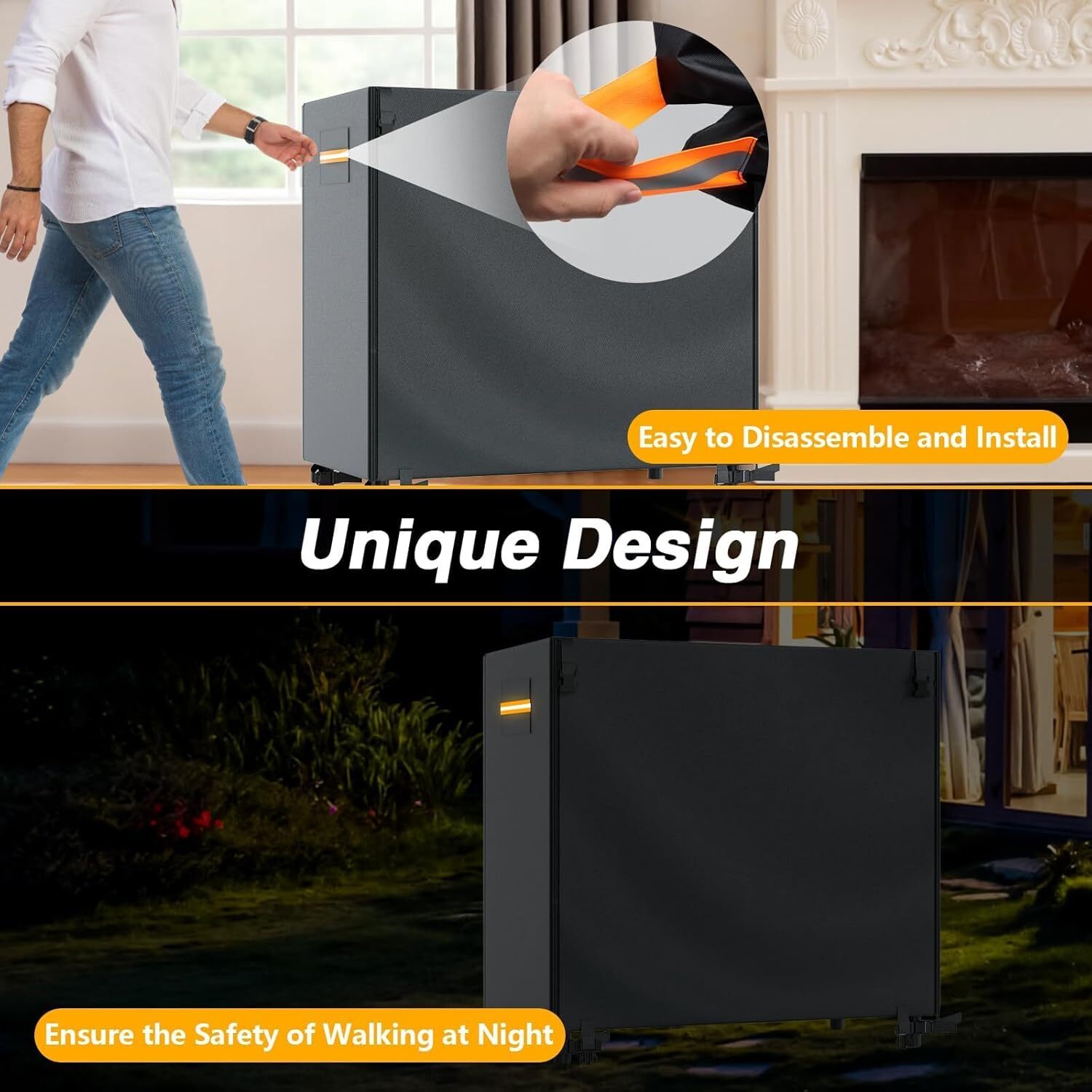 4ft Firewood/Log Storage Rack Outdoor/Indoor for Waterproof 420D Cover us