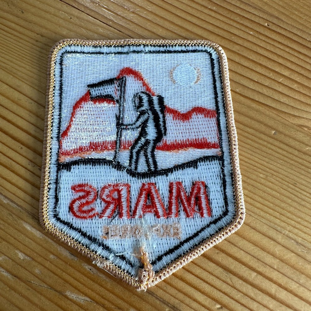 MARS EXPLORER - SPACE PATCH - 3” X 3” astronaut w flag on Mars
