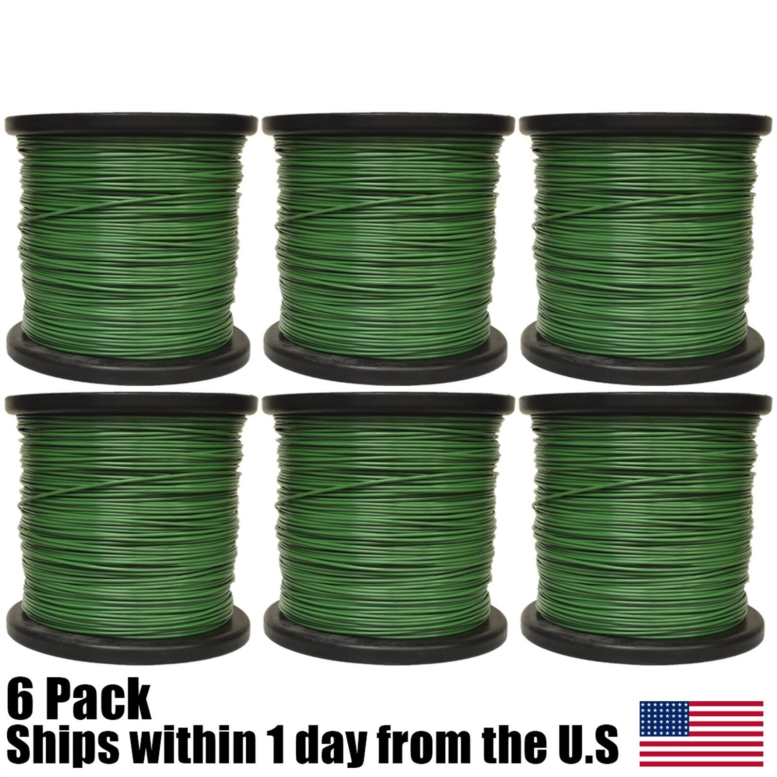 6PK 5lb .095 Round Green Round Commercial String Trimmer Line Spool