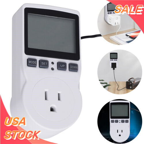 Digital Thermostat Outlet Plug Temperature Controller Socket Heating Cooling