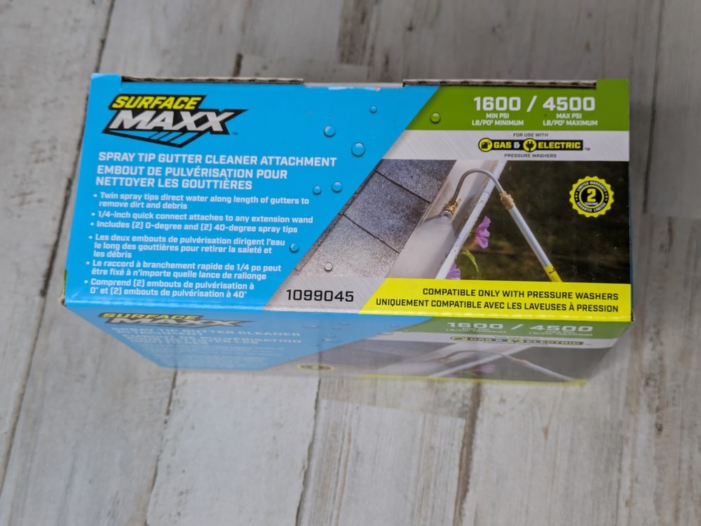 Surface Maxx Spray Tip Gutter Cleaner Attachment Pressure Washer Compatible
