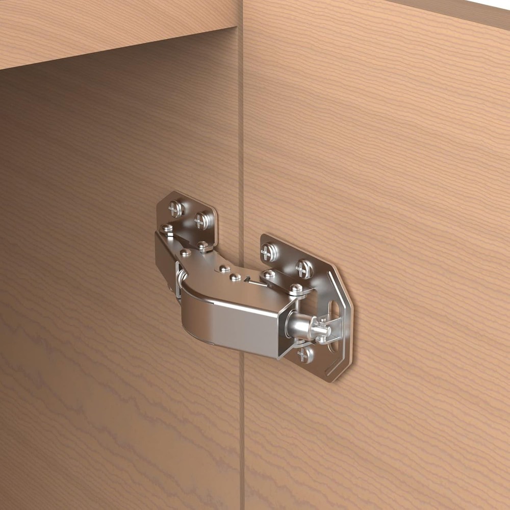 Satin Nickel Soft Close Spring Hinges - 20 Count, Quick Install, Durable Design