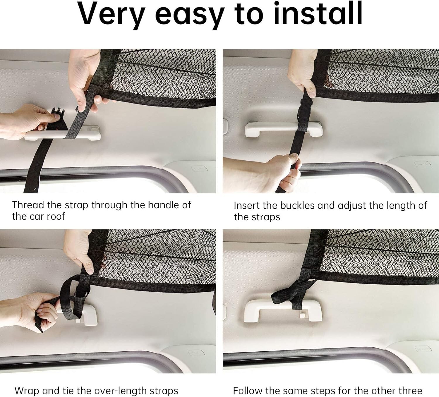 Car Ceiling Cargo Net Pocket,31"x21" Adjustable Double-Layer Mesh SUV Roof