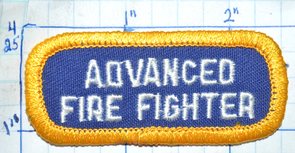 "ADVANCED FIRE FIGHTER" FIRE DEPT 2.5" ROCKER TAB PATCH