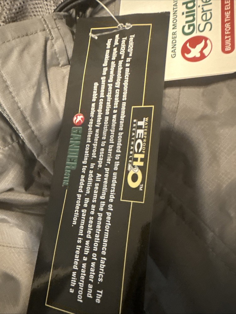 Gander Mountain Guide Series TecH2O Jacket Waterproof Breathable Size: XL Gray