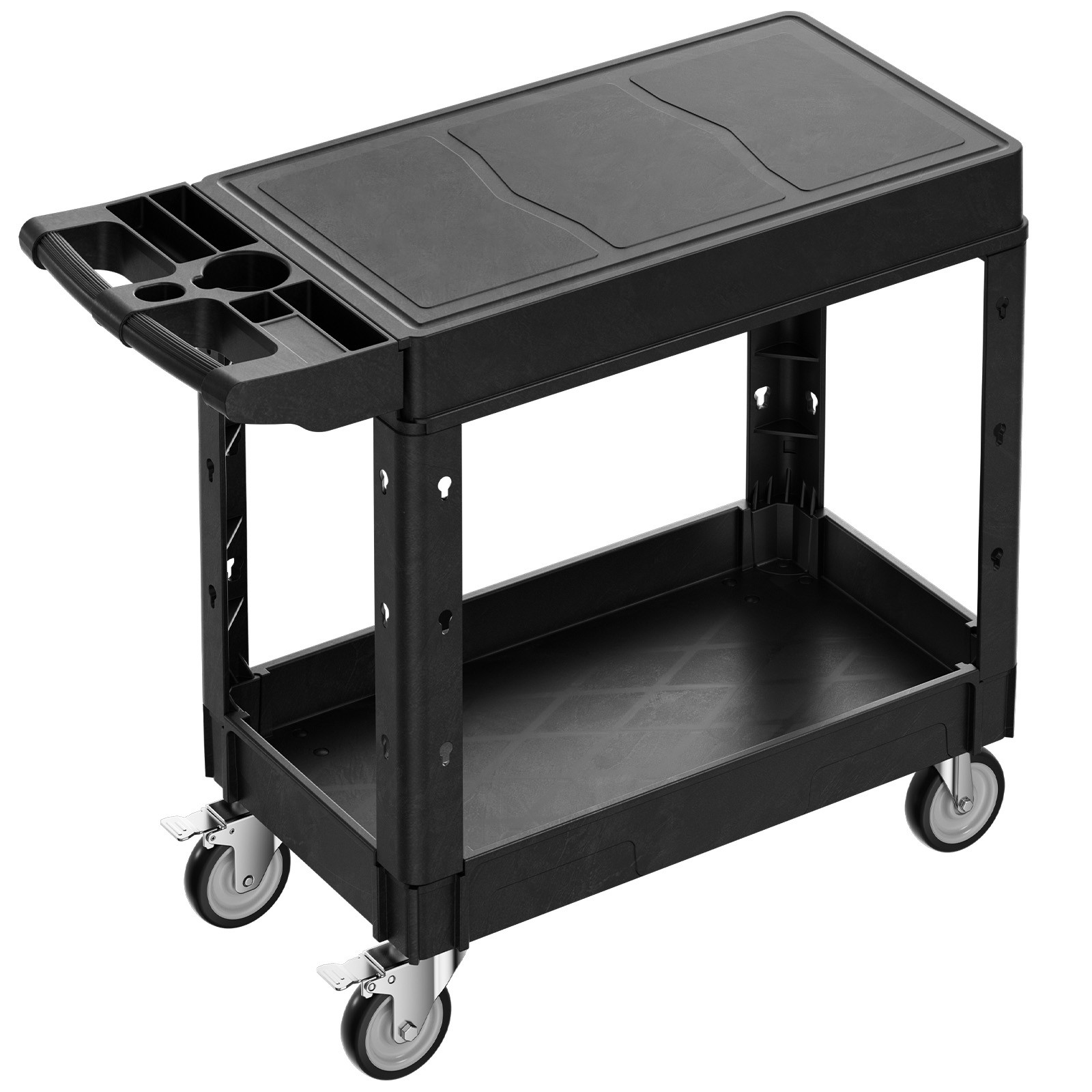 2-shelf Utility Cart 550 lbs 31.3 x 17.7-inch Service Cart with Wheels