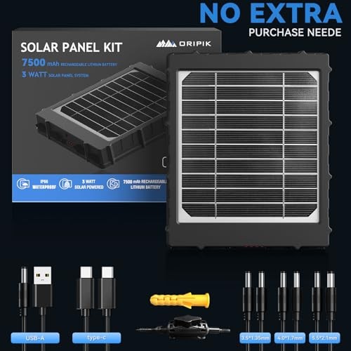 Solar Panel for Trail Camera: 6V/9V/12V Game Camera Solar Panel with USB-C, 3W