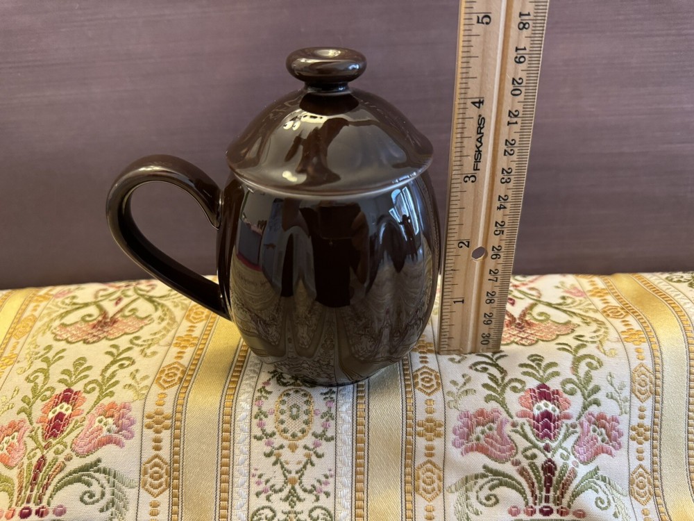 Teavana Brown Teacup Mug Infuser w/ Lid & Screen EUC