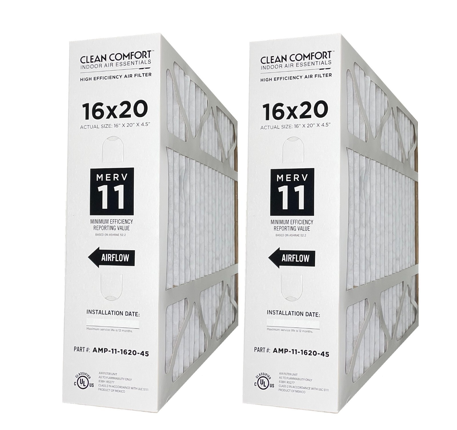 Goodman AMP-11-1620-45 (2-Pack) - 16" x 20" x 4.5" Clean Comfort Air Filter M11