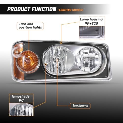Headlights Assembly fit for Mack Granite Replacement Left Driver Right