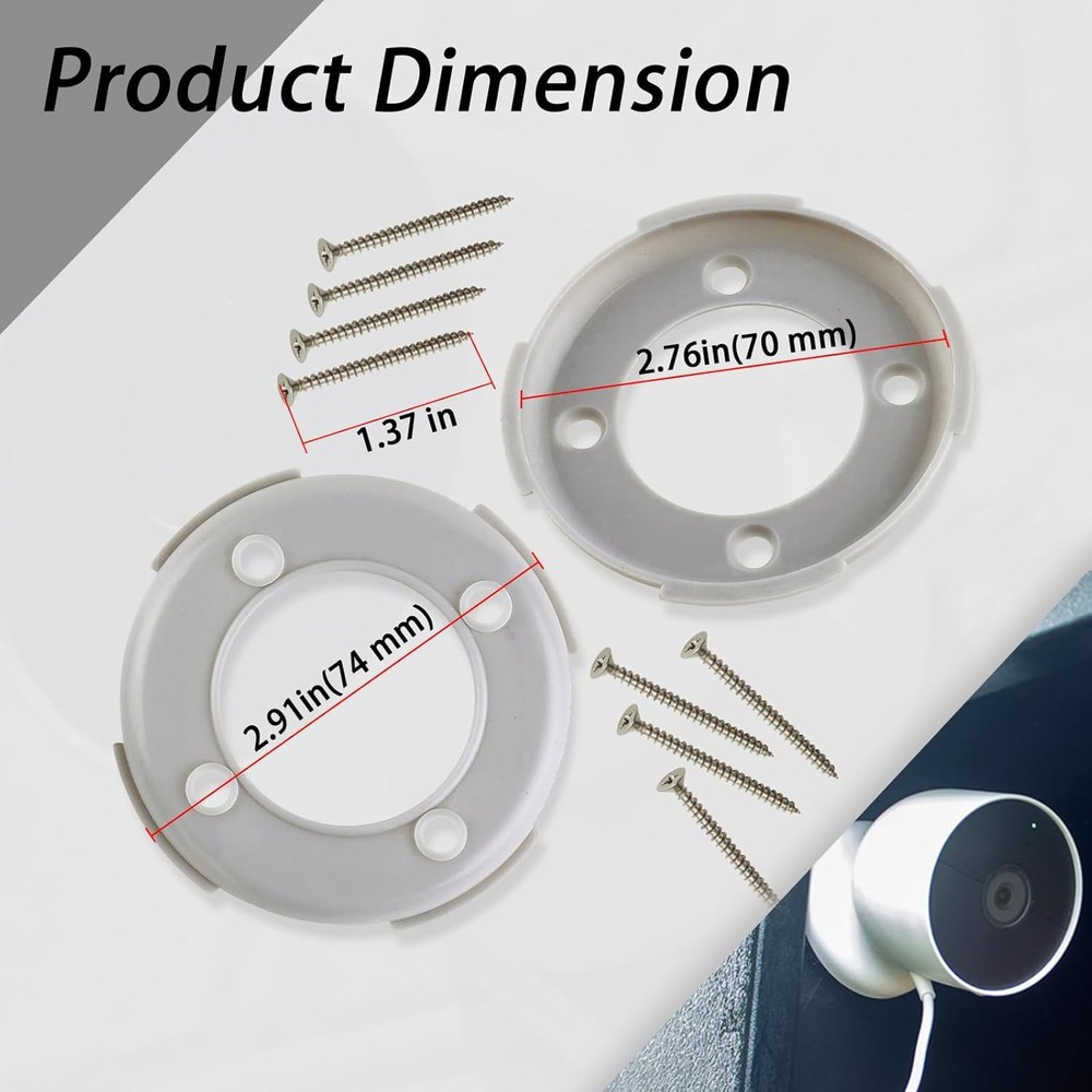 Wall Mount Plate for Google Nest Camera Grey