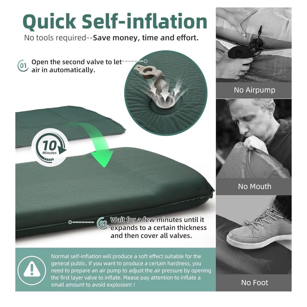 INVOKER 3.15" Self Inflating Camping Sleeping Pad [NEW]
