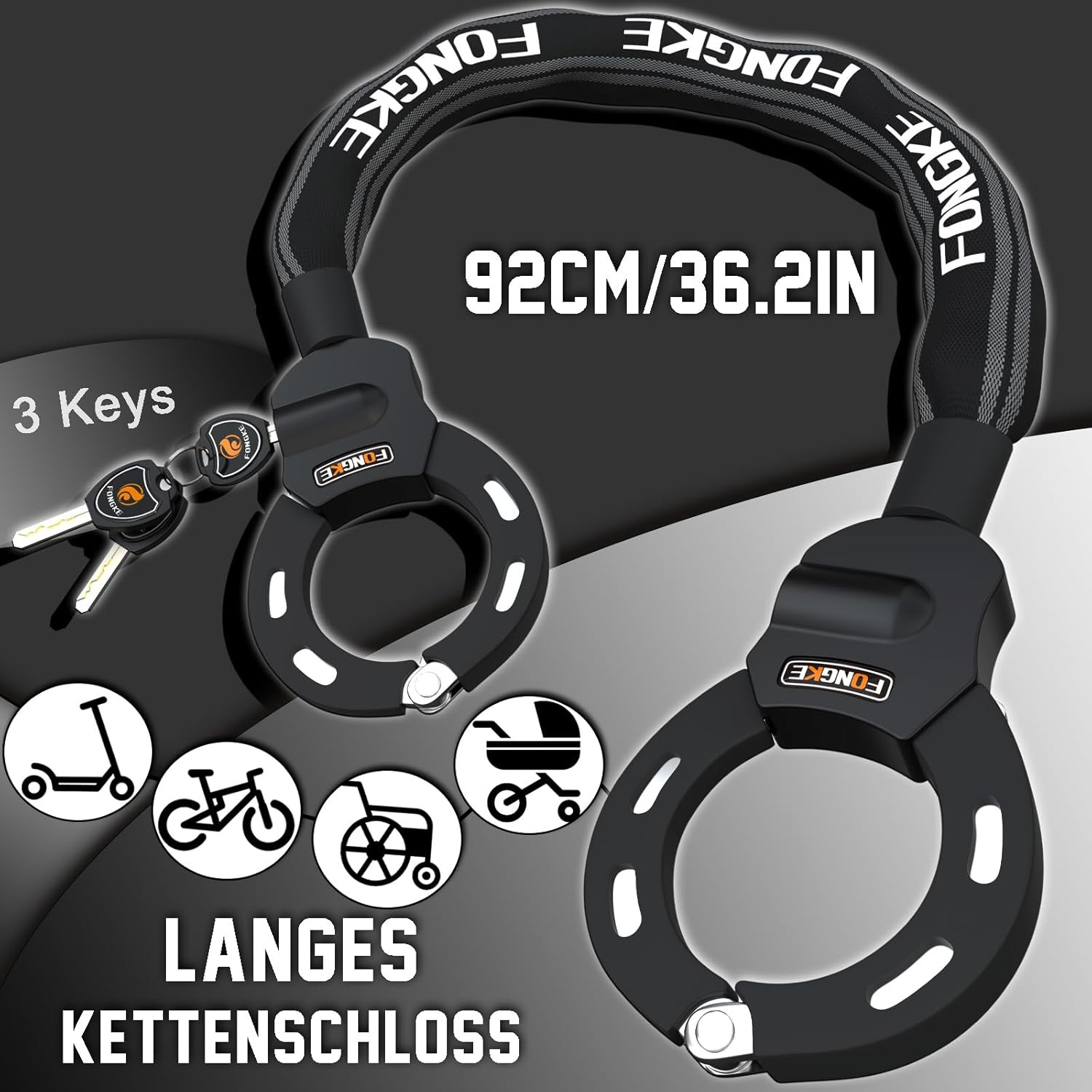 Electric Scooter Locks Anti Theft, Scooter Lock with Key, Bike Locks Heavy Duty,