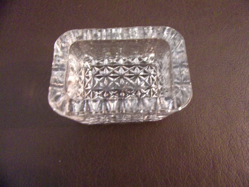 Rectangular Vintage Glass Salt Dip/Salt Cellar