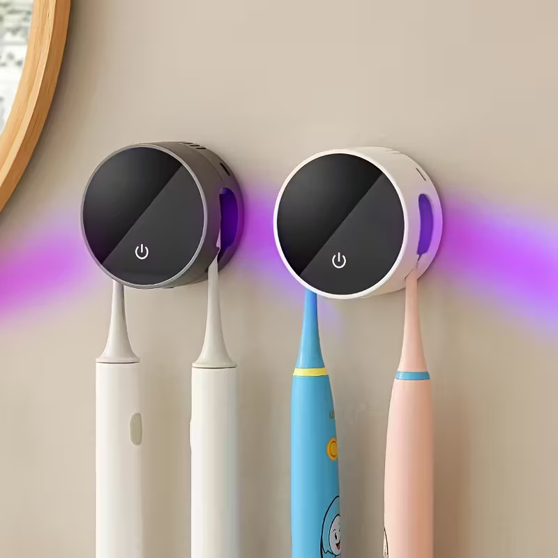 MIni Smart UV Toothbrush Sanitizer Holder With Drying, 2 Toothbrush Slots