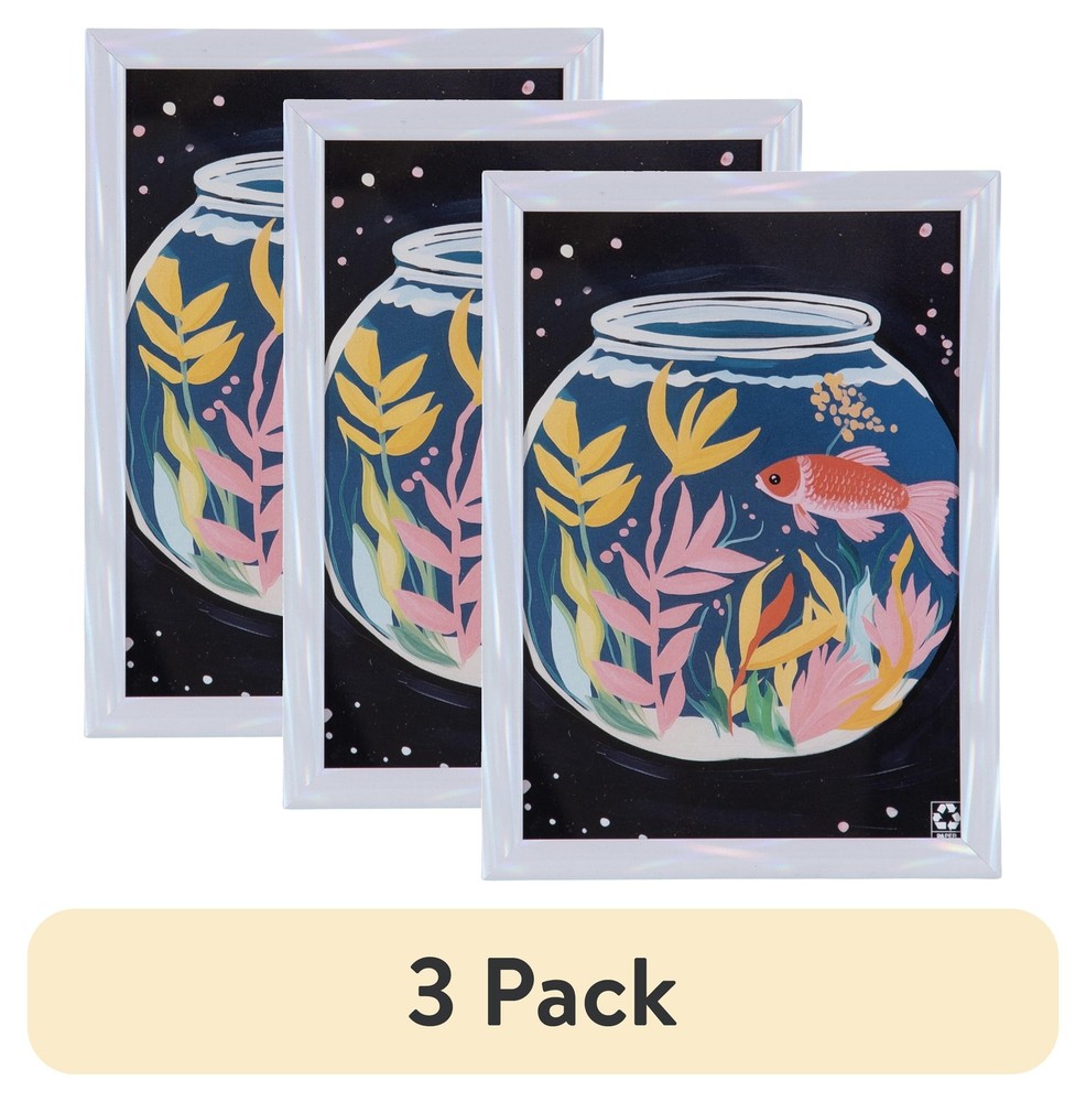 (3 pack)   5x7 Linear Iridescent Decorative Tabletop Picture Frame