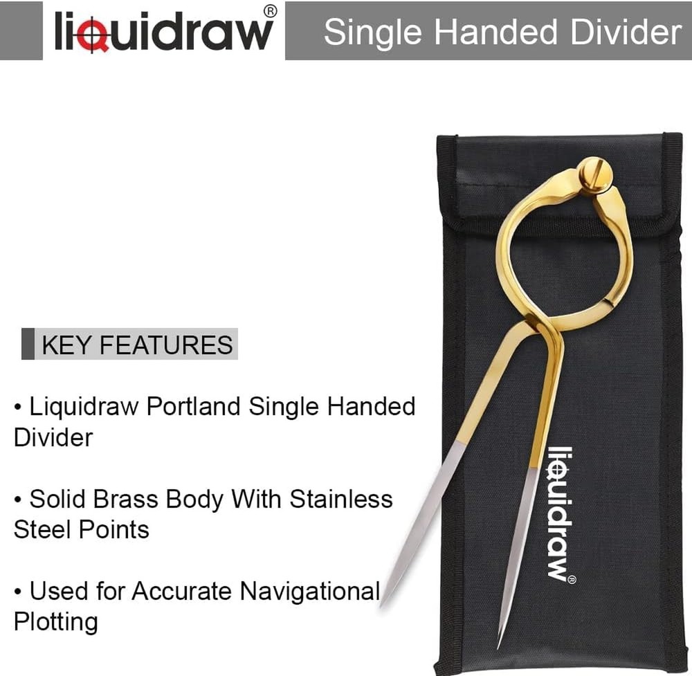 Liquidraw Portland Navigation Divider - 8 Inch (20 cm) | Solid Brass Single H...