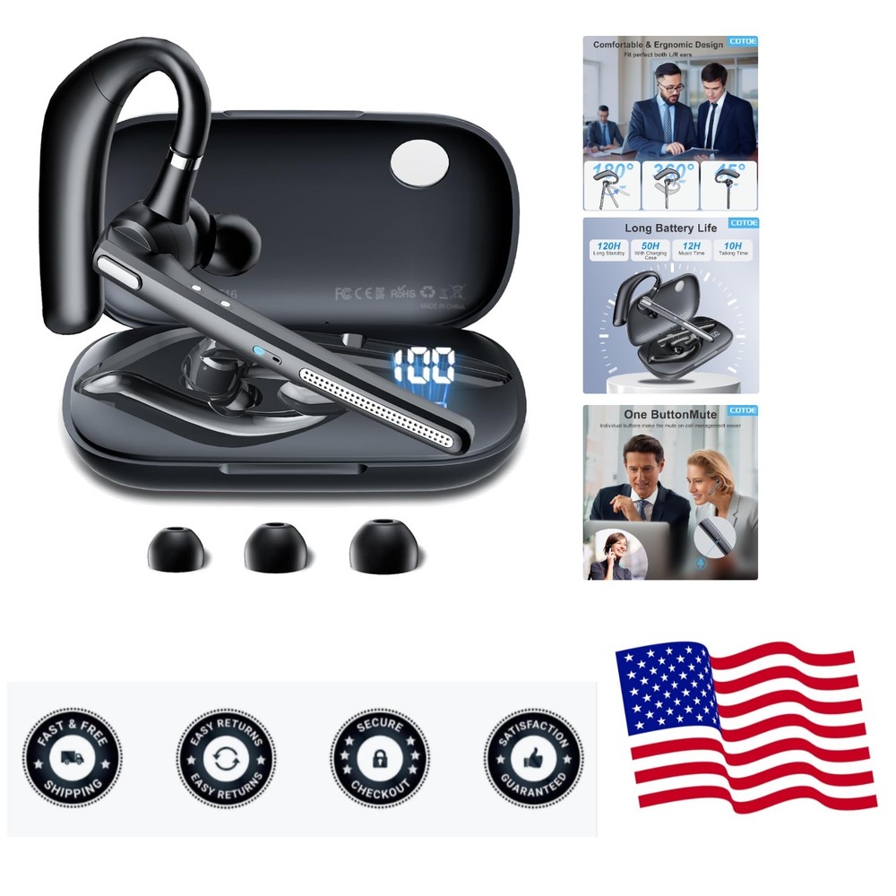 G7 Bluetooth Headset with Noise Canceling Microphone - Ideal for Business Use