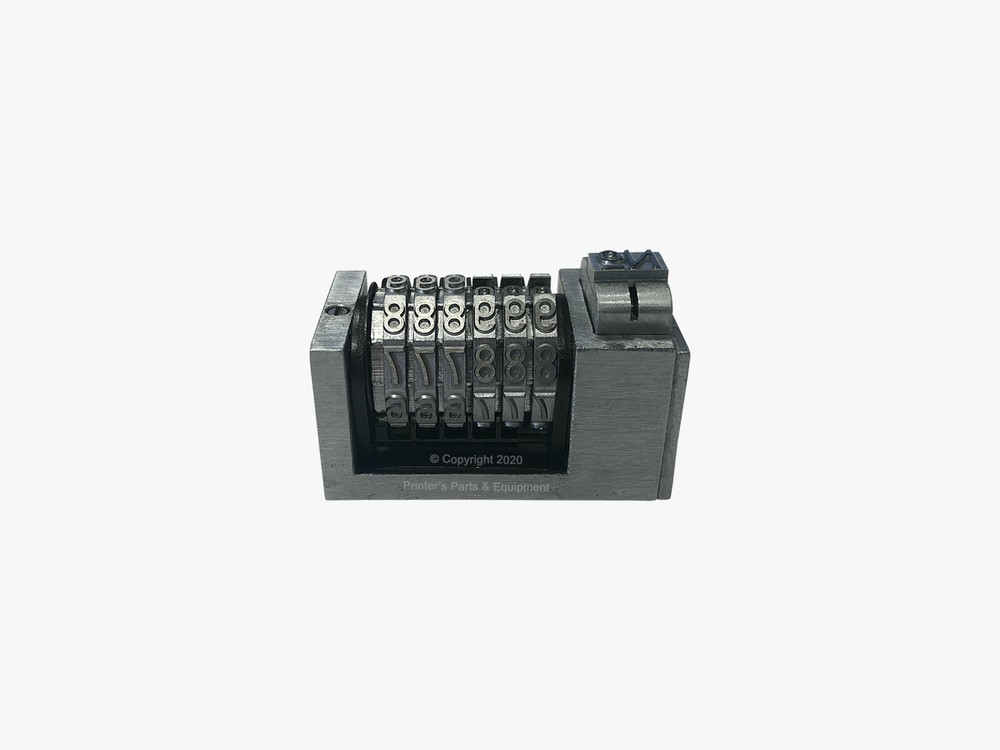 Numbering Machine 5/32" 7 Digits Backward 3 Drop Zeros Letterpress Windmill