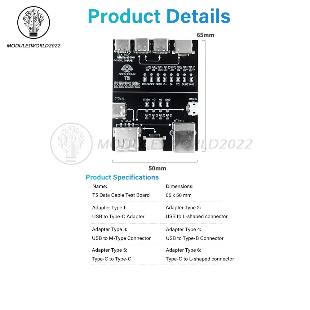 T5 Multifunctional Interface Cable Detection Module Data Cable Abnormal Testing