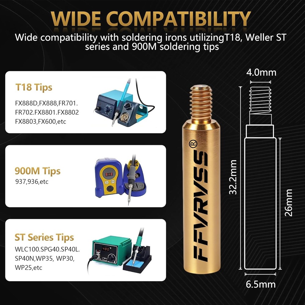 7x Soldering Tips/Heat Set Insert Tips - for Thread Inserts M2 M2.5 M3 M4 M5 M6