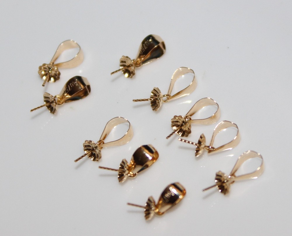 10 pcs 18k solid yellow gold bail