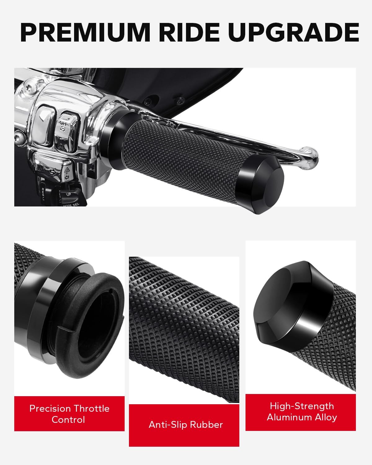 1inch Handlebar Grips, Electronic Throttle Control Hand Grips Fit for Harley ...