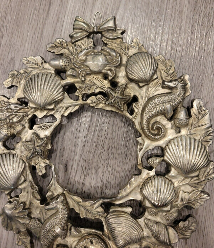 Vintage Sea Shell Life 9” Trivet Wall Plaque Wreath Style Beach Nature Godinger